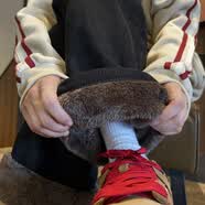 棉致加绒加厚羊羔绒阔腿裤子男秋冬季宽松灯芯绒潮流休闲直筒棉裤保暖 黑色【0401加绒高品质】 XL 125-140斤