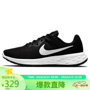 耐克NIKE跑步鞋男缓震透气REVOLUTION 6春夏运动鞋DC3728-003黑44.5