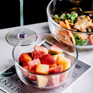 维特玛诺日式透明钢化玻璃碗套装水果蔬菜沙拉碗耐热大汤碗家用可微波 6英寸【单只】口径14.5cm