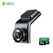 360行车记录仪 G300 高清夜视 电子狗一体 黑灰色+64g卡组套产品