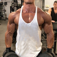 步感工字背心男青年夏季针织宽松吊带工字健美健身运动男士背心欧版大 白色 M胸围96