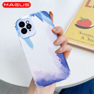 MAGUS 适用于苹果11手机壳硅胶iphone11pro max镜头全包保护套水彩魔方男女气囊防摔 苹果11（水彩蓝）四角气囊防摔