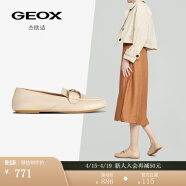 GEOX杰欧适款女鞋商务通勤时尚舒适莫卡辛鞋D35MUF 沙色C5007 36