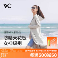 VVC防晒衣女夏季多功能长款防紫外线防晒服轻薄透气皮肤衣女开衫外套 高级灰