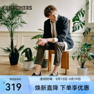 斯凯奇（Skechers）男鞋夏季休闲鞋运动透气软底懒人网面鞋减震一脚蹬健步鞋216029 黑色BBK -216029 39.5