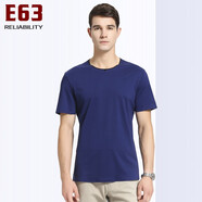 E63短袖polo夏装短袖新品男士商务翻领纯色短袖t恤时尚休闲薄款体恤衫高档中青年男装爸爸装 深蓝09 M/170