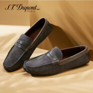 S.T.Dupont都彭男士休闲豆豆鞋商务开车鞋反绒牛皮透气舒适乐福鞋 E26215210 灰色 37欧码