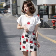 法萝迪连衣裙女春夏女装时尚套装新款韩版收腰显瘦中长款套装裙子女套装 白色套装 S（85-95斤）