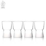 九土手工玻璃杯日式精品咖啡杯小号品茗闻香茶杯冷饮杯调酒杯家用杯子 磨砂款 4个装