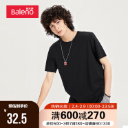 班尼路（Baleno）新疆棉T恤男 夏季圆领短袖上衣打底衫男情侣款 88902284 00A L