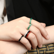 宛真玉微瑕玛瑙玉石旺夫戒指男女款指环情侣戒 赌神旺财转运戒指单个 精致女随机颜色16-18mm