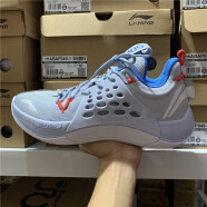 李宁（LI-NING）CBA男子音速7篮球鞋运动鞋 ABAP033-3冰蓝色/标准白 44