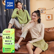 唐狮（TonLion）2021打底衫女内搭长袖T恤半高领短款上衣 无绒/米杏色/二批 L 