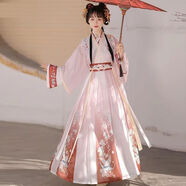 戴泽森汉服成人女学生古装仙女裙齐胸襦裙古装改良古风清新唐装日常班服 鹤云归红色 M