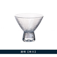 罗派罗派玻璃酒具多彩创意锤纹杯冰淇淋杯甜品杯冰沙杯加厚家用 透明230ml【单只】