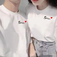 奥益亨情侣装短袖t恤夏季新款宽松潮流学生纯棉半袖个性结婚照登记衣服 白色*Smile小爱心【单件装】 XXL【建议135-150斤左右】