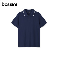 堡狮龙bossini男款夏季新品休闲速干凉感短袖Polo衫 1582深蓝色 S