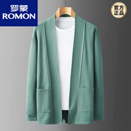 罗蒙（ROMON）秋季中长款开衫毛衣男韩版潮流针织衫个性薄外套男士青年线衣外穿 8859灰绿 M