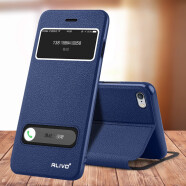ALIVO 适用苹果7plus手机壳iphone8保护皮套6s翻盖式i6splus全包防摔se2男女 6代/6S 宝石蓝+钢化膜