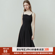 范思蓝恩23FS11070 法式吊带连衣裙女春夏季赫本风气质礼服小黑裙 黑色 S