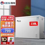 韩电（KEG）冰柜家用小冰柜商用制冰机单门 /双门顶开卧式冷藏冷冻单双温雪糕柜冷柜一级能效低噪 238升|除霜80%|1级能效|单门顶开式单温柜