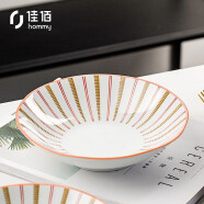 佳佰 菜盘子家用创意深盘2个装 花蕊粉7.5英寸日式餐具盘碟子
