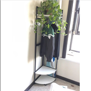 百木匠品转角衣帽架落地墙角扇形三角挂衣架衣服置物架收纳家用卧室挂包架 170*40.4黑架+白板