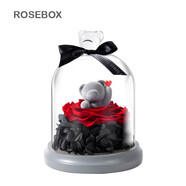 RoseBox永生花玫瑰花举心熊礼盒情人节生日礼物纪念日送女生朋友老婆实用