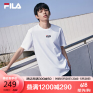 FILA  斐乐官方男士短袖T恤2024夏季运动时尚纯棉圆领针织衫