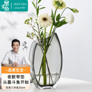 墨斗鱼玻璃花瓶北欧风轻奢花瓶摆件富贵竹玫瑰百合桌面花器创意几何7796