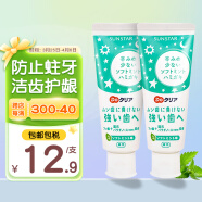 盛势达（Sunstar）日本进口巧虎儿童牙膏牙刷婴幼儿童1-12岁宝宝低氟防蛀水果味 薄荷味*2