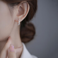 秋虞999纯银小雏菊花朵耳扣女小清新素圈耳环轻奢简约耳饰圣诞礼物 999足银耳扣【大号+礼盒装】