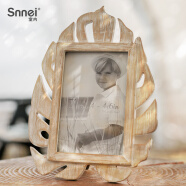Snnei室内 实木相框摆台美式乡村复古个性高档木质相框家庭亲子照片6寸7寸相框 《热带雨林》A