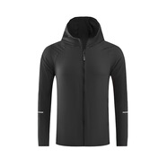 GOMOVE男女跑步风衣轻薄外套秋季长袖拉链帽衫速干户外防风外套四面弹 深灰色 3XL