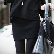 兰威费雷秋冬韩版女装半身裙毛线包裙裹裙迷你包臀裙短裙子针织一步裙 黑色() M (合适75-115斤左右)