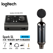 罗技（Logitech） Blue小奶瓶蓝鸟火花大振膜直播录音电容麦克风声卡话筒套装 火花Spark+ID4套装