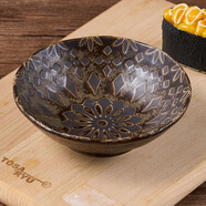 可可屋日本原装进口美浓烧复古摩洛哥风陶瓷餐具料理寿司盘菜盘圆盘西餐 ZAH-03浅钵 伊贺 1个 11.2cm