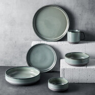 瓷魂 陶瓷碗具单只装9英寸沙拉碗汤碗欧式泡面碗饭碗家用防烫餐具 雾森系列