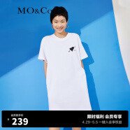 MO&Co.【会员专享折扣】夏爱心露背连衣裙棉质小众设计高级感MBB2DRS023 漂白色 XS/155