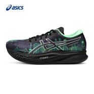 亚瑟士ASICS跑步鞋女鞋轻便透气运动鞋竞速碳板跑鞋 MAGIC SPEED 2 黑色/绿色 38
