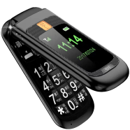 纽曼L660S 带座充全网通4G翻盖老年人手机大字体大音量超长待机老人机学生 经典小巧功能机按键双屏 黑色 移动4G带座充 标配+16G存储卡+备用电池