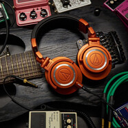 铁三角（Audio-technica）ATH-M50X BK 头戴式专业全封闭监听音乐HIFI耳机【节日礼物】 夜盏橙