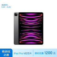 Apple/苹果 iPad Pro 12.9英寸(第6代)平板电脑 2022年款(1TBWLAN版/M2芯片/MNXW3CH/A)深空灰色