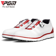 PGM 新款 高尔夫男鞋 男士防水鞋子 旋转鞋带golf球鞋轻便 XZ164-白红色 39码