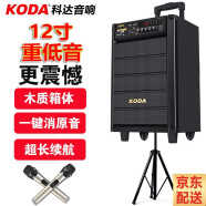 科达（KODA） 科达  广场舞音响移动拉杆音箱户外播放器无线话筒K歌便携式蓝牙大功率低音炮 12英寸+双话筒+支架