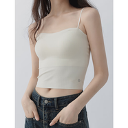 EGGKA 纯色背心吊带女外穿夏季新款设计感小众内搭短款上衣 杏色 M