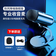 时尚部落（popu·pine） 电脑麦克风话筒 台式笔记本 游戏语音桌面会议 电容麦克风 直播设备 宝石蓝USB接口-智能降噪 电脑通用
