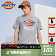 Dickies短袖T恤男夏迪凯斯官方t恤男圆领logo印花情侣纯棉休闲上衣 灰色7088/男女同款 M