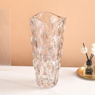 蒂拉欧式描金创意简约透明玻璃花瓶水养花百合北欧网红客厅插花摆件 小号花瓶高25cm