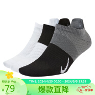 耐克NIKE短袜女训练袜子三联包LIGHTWEIGHT运动袜CV2964-904多色L码